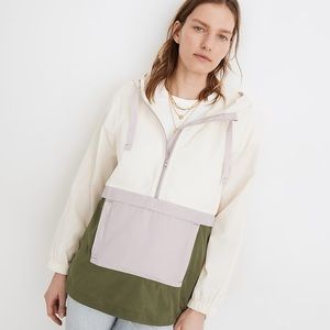 Madewell re(sourced) rain check packable raincoat in colorblock